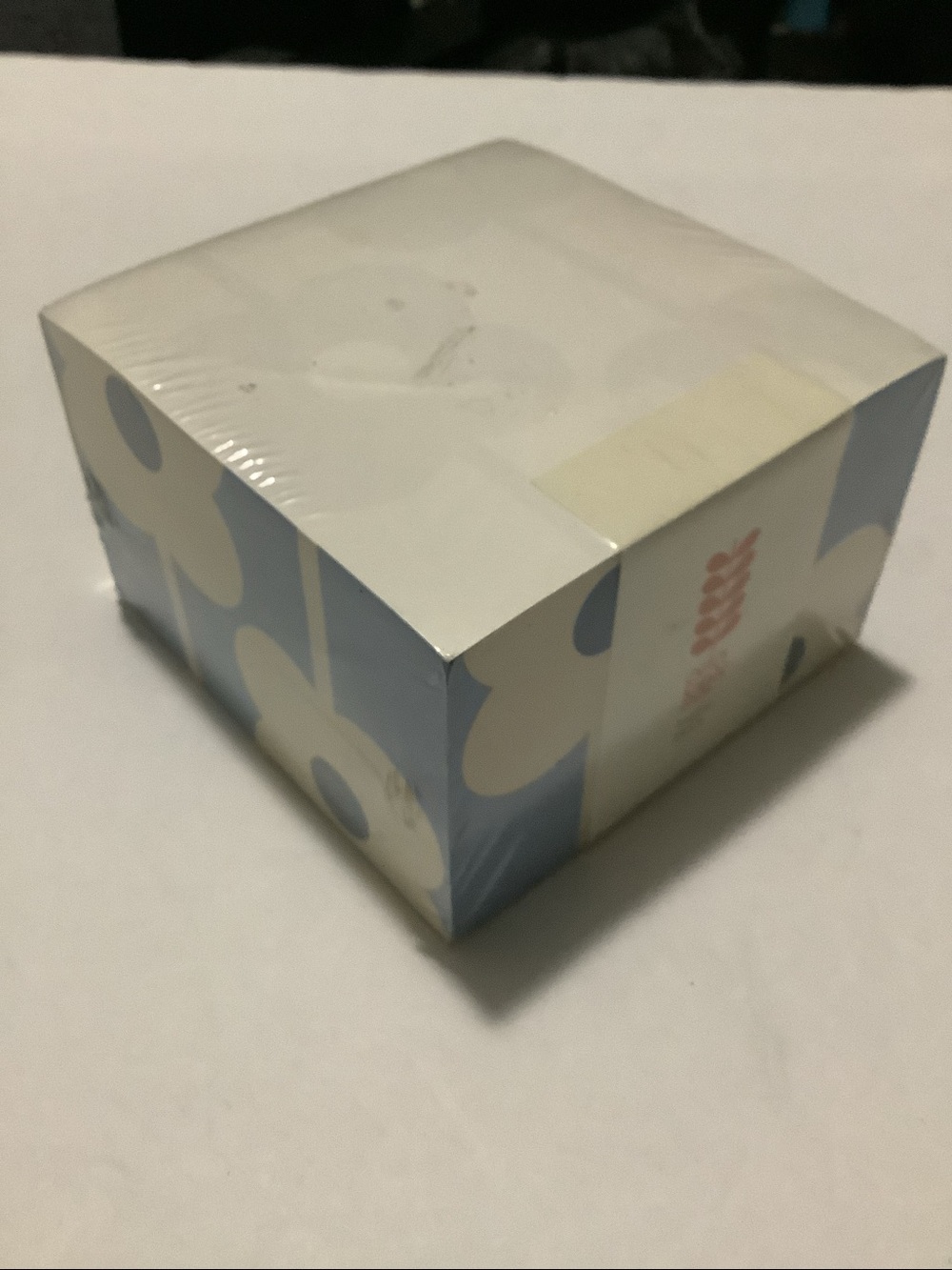Orla Kiely Abacus Flower Memo Block Paper Perimeter Blue White Design 3.75"x3.75